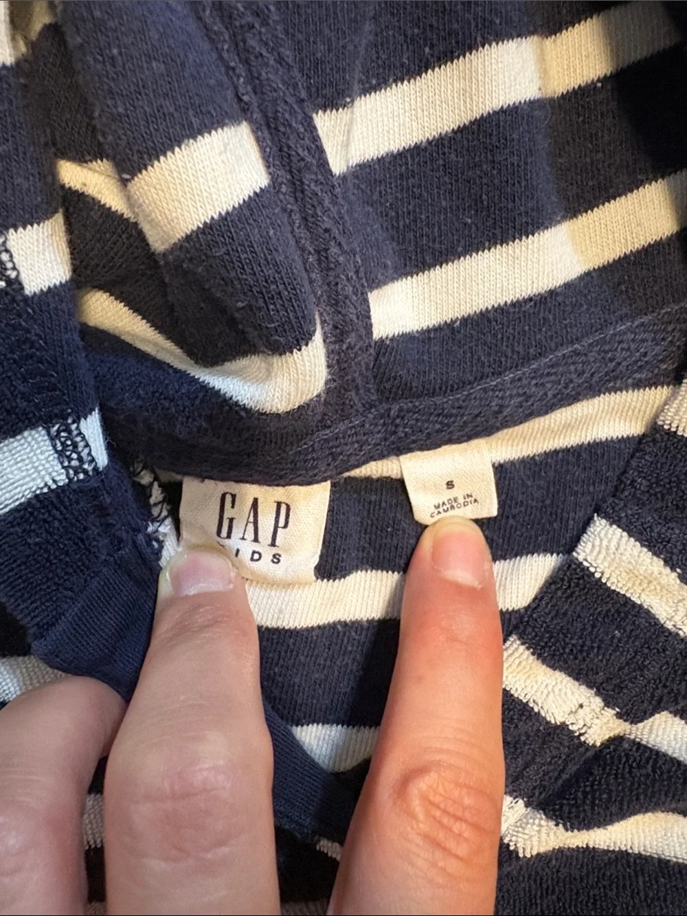Kids GAP Navy & White Striped Hooded Swim Coverup